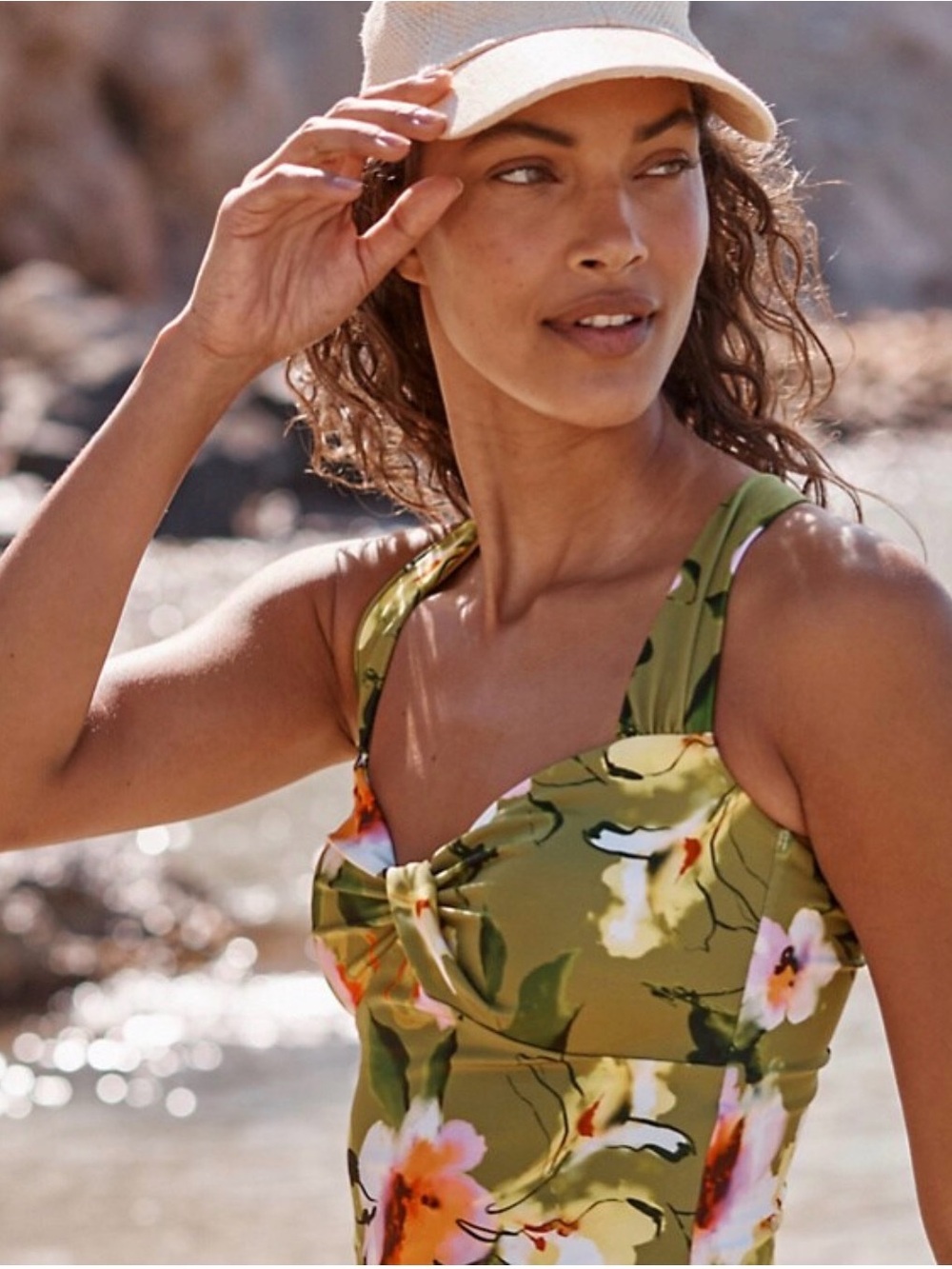 Garnet Hill Riveira Twist Front Tankini Swim Top